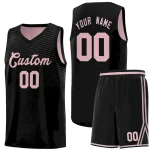 Custom Pink Black Chest Slash Patttern Sports Uniform Basketball Jersey