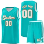 Custom Light Green White Chest Slash Patttern Sports Uniform Basketball Jersey