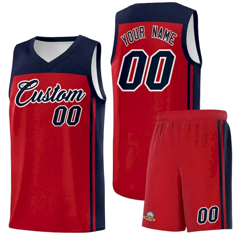 Custom Red Navy Classic Sets Sports Uniform Basketball Jersey
