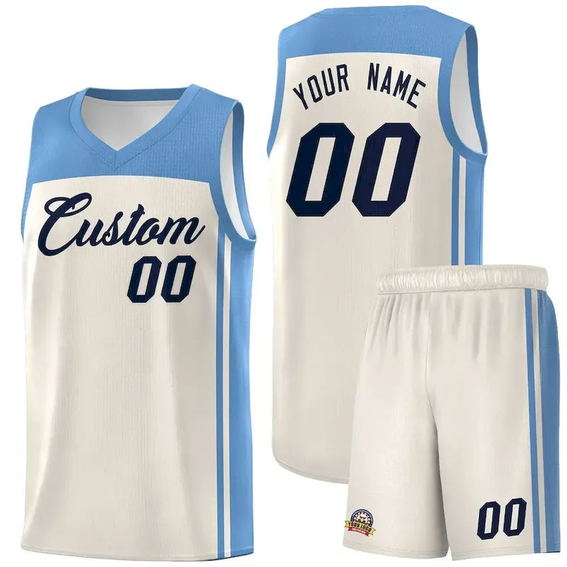 Custom Aqua Khaki Classic Sets Sports Uniform Basketball Jersey
