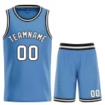 Custom Light Blue White-Black Bull Classic Sets Basketball Jersey