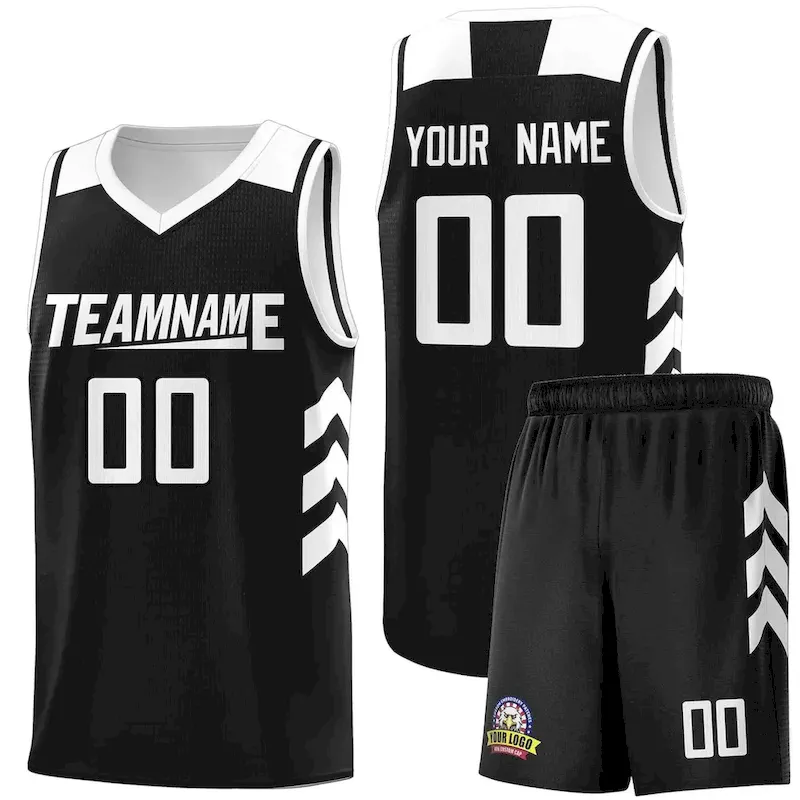 Custom Black White Classic Sets Sports Uniform Basketball Jersey