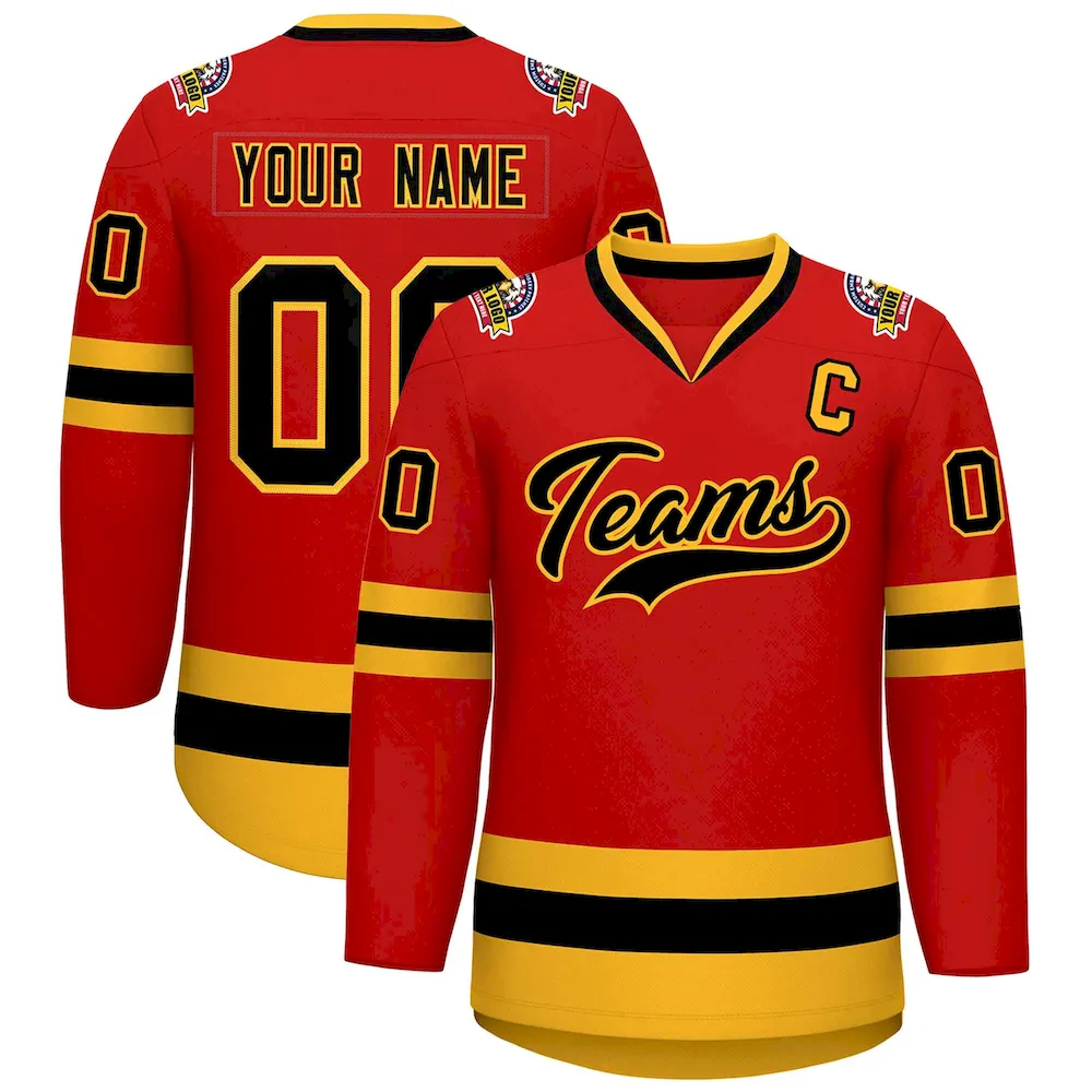Custom Orange Navy Orange-White Classic Style Hockey Jersey