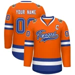 Custom Orange Royal White-Black Classic Style Hockey Jersey