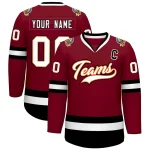 Custom Crimson White Orange-Black Classic Style Hockey Jersey