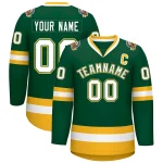 Custom Green Pink-White Classic Style Hockey Jersey