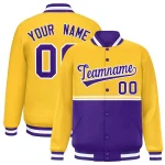 Custom Brown Gold Personalized Raglan Sleeves Round-Neck Hockey Jersey