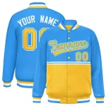 Custom Orange Royal Personalized Raglan Sleeves Round-Neck Hockey Jersey