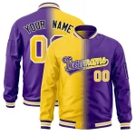 Custom Purple Purple-Gold Curved Eaves Sport Design Baseball Cap