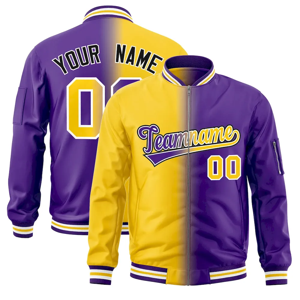 Custom Purple Purple-Gold Curved Eaves Sport Design Baseball Cap