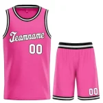 Custom Pink White Classic Sets Basketball Jersey