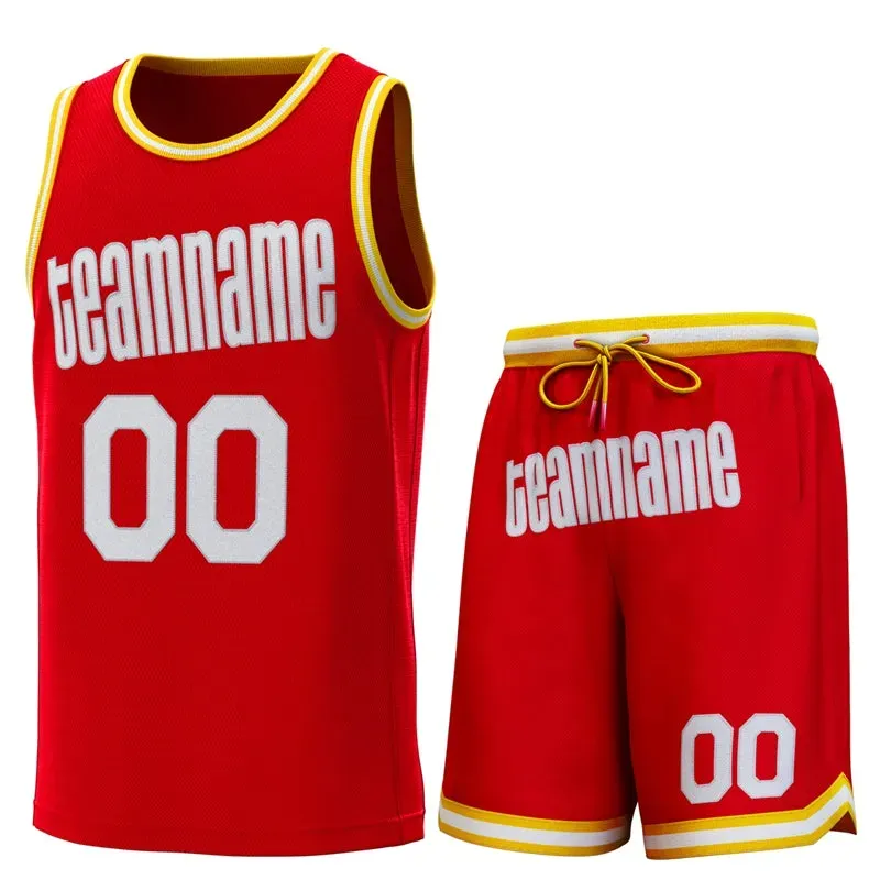 Custom White Blue-Red Classic Sets Sports Uniform Basketball Jersey