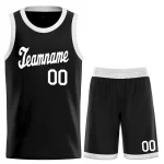 Custom Black White Classic Sets Basketball Jersey