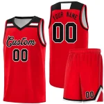 Custom Red Black-White Classic Sports Uniform Basketball Jersey
