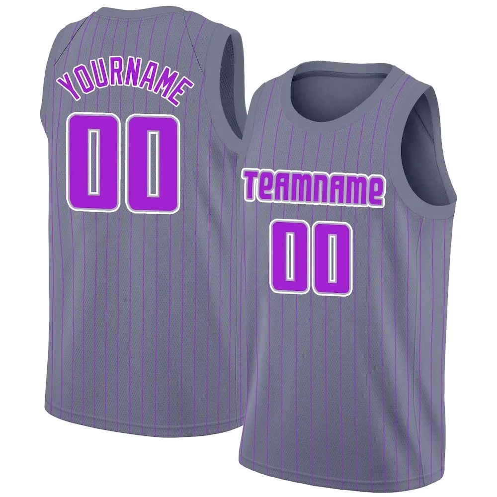Custom Navy Red-White Stripe Fashion Tops Basketball Jersey