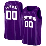 Custom Purple White Stripe Fashion Tops Sport Game Basketball Jersey