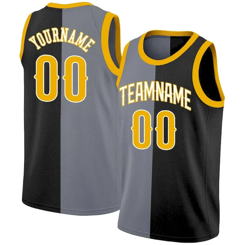 Custom Red Black-White Split Fashion Tops Basketball Jersey