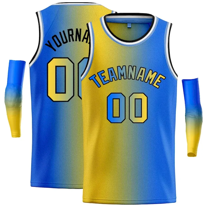 Custom White Royal-Black Classic Tops Fonts Gradient Fashion Tops Men Casual Basketball Jersey