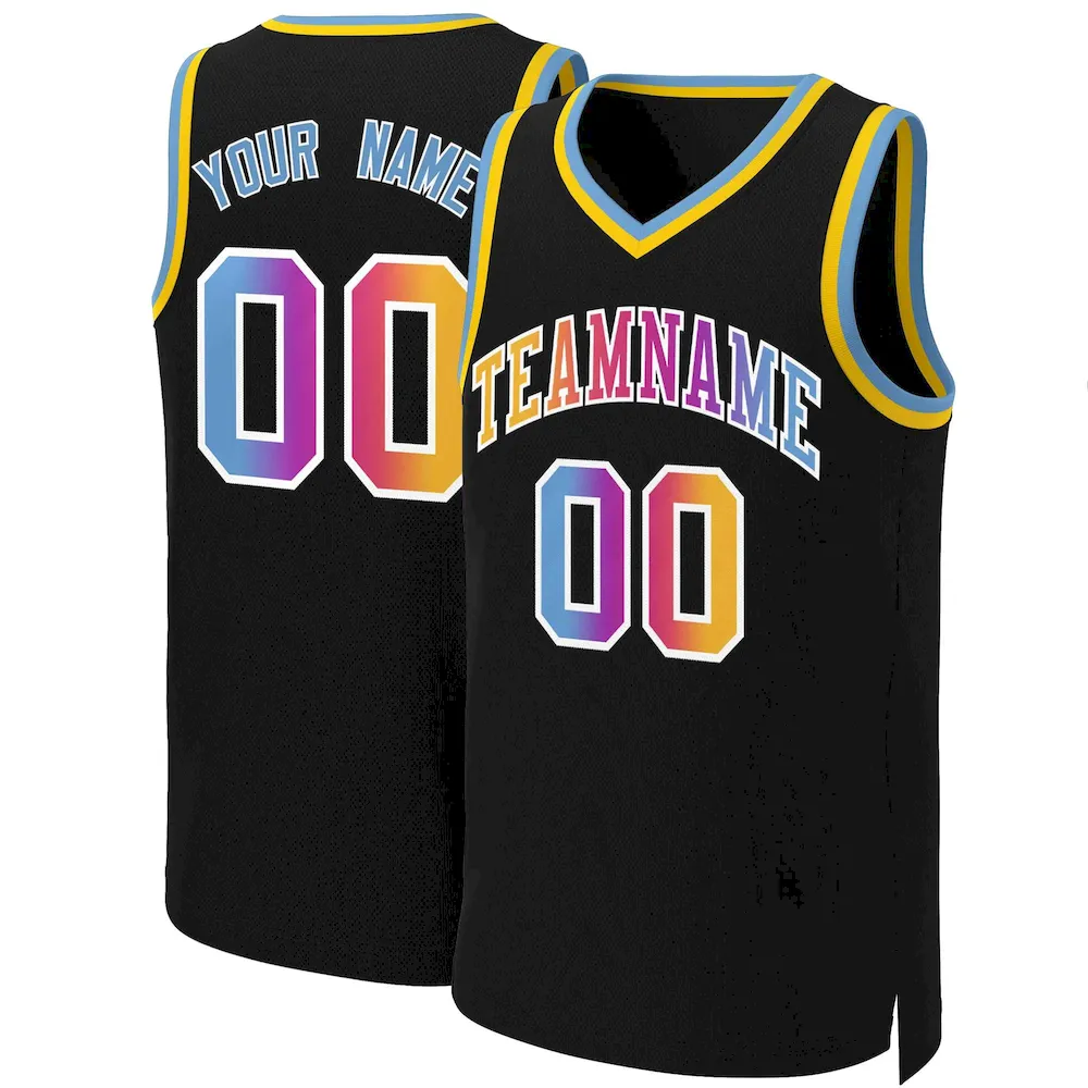 Custom Red Yellow-White Classic Gradient Fashion Tops Basketball Jersey