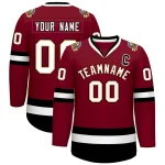 Custom Purple White Purple-Gold Classic Style Hockey Jersey