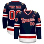Custom Navy Red-White Classic Style Hockey Jersey