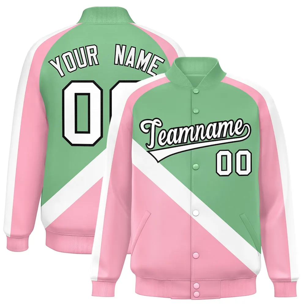 Custom Powder Blue Full-Snap Varsity Personalized Letterman Baseball Coats Jacket