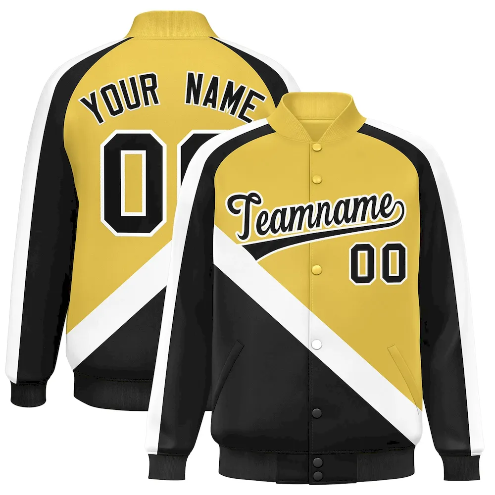 Custom Royal Navy Raglan Sleeves Full-Snap Varsity Personalized Letterman Baseball Coats Jacket