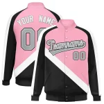 Custom Navy Crimson Raglan Sleeves Full-Snap Varsity Personalized Letterman Baseball Coats Jacket