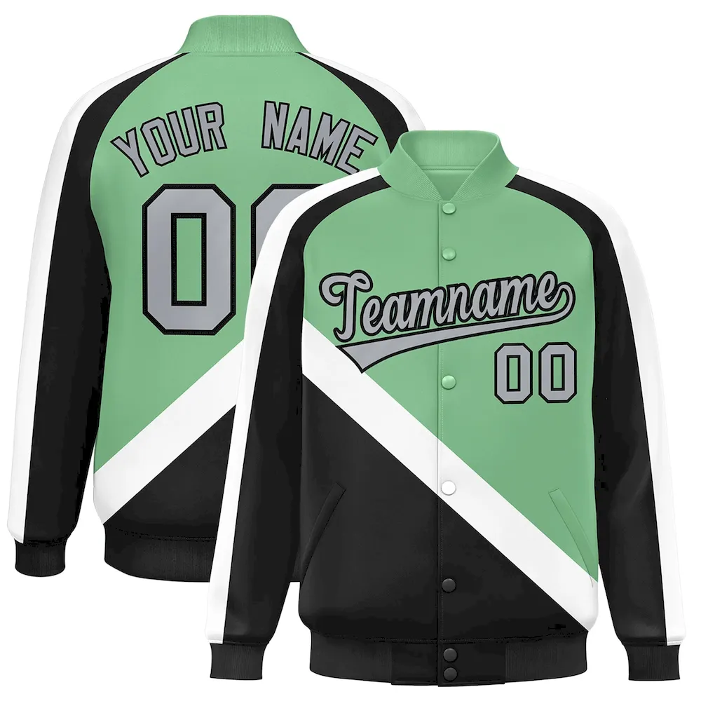 Custom Royal Red Raglan Sleeves Full-Snap Varsity Personalized Letterman Baseball Coats Jacket