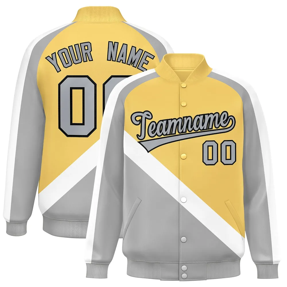 Custom Royal White Raglan Sleeves Full-Snap Varsity Personalized Letterman Baseball Coats Jacket