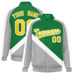 Custom Gray Crimson Full-Snap Varsity Raglan Sleeves Letterman Baseball Jacket