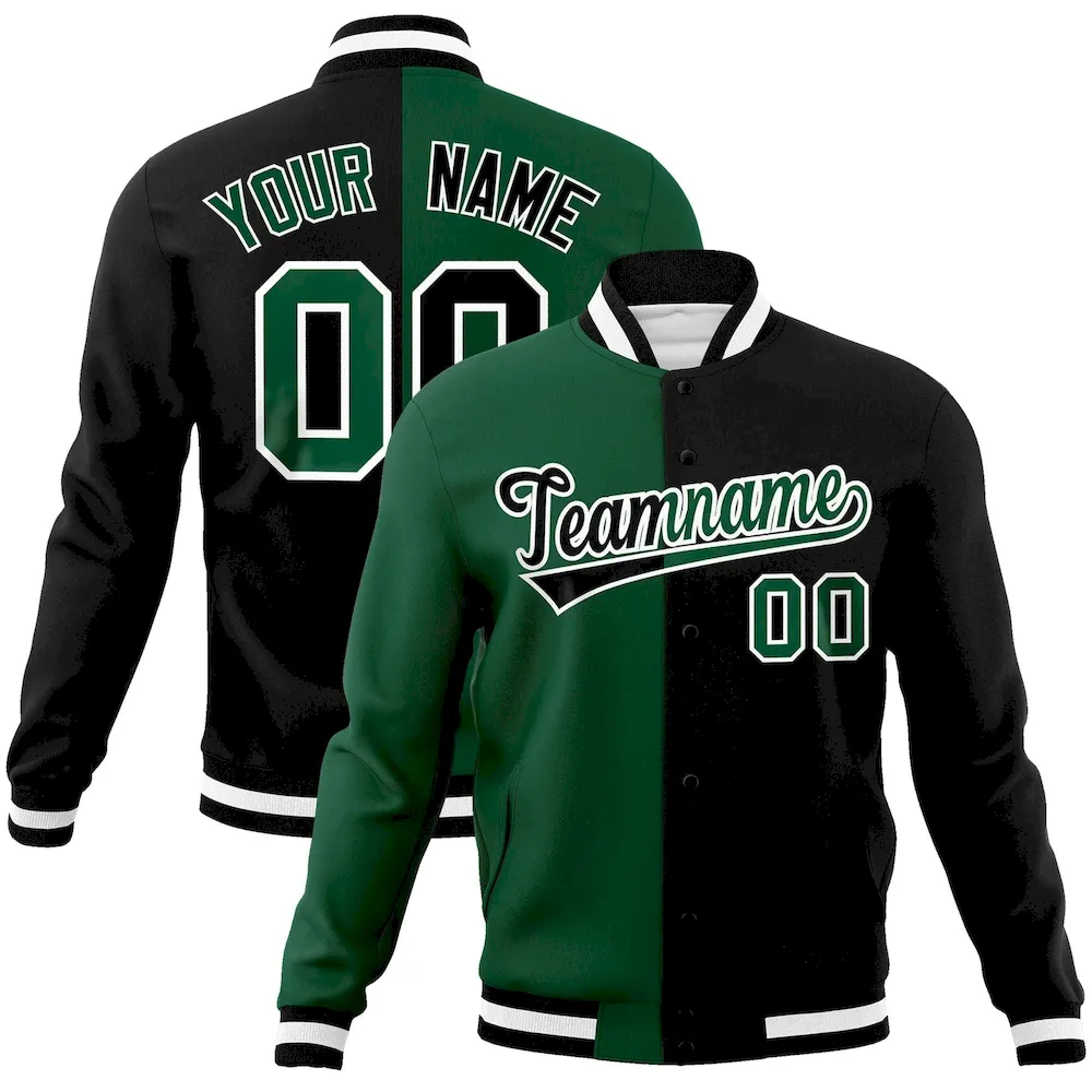 Custom Aqua White Raglan Sleeves Varsity Full-Snap Letterman Two Tone Jacket Hoodie