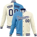 Custom Purple Gold Raglan Sleeves Varsity Full-Snap Letterman Three Stripes Jacket Hoodie
