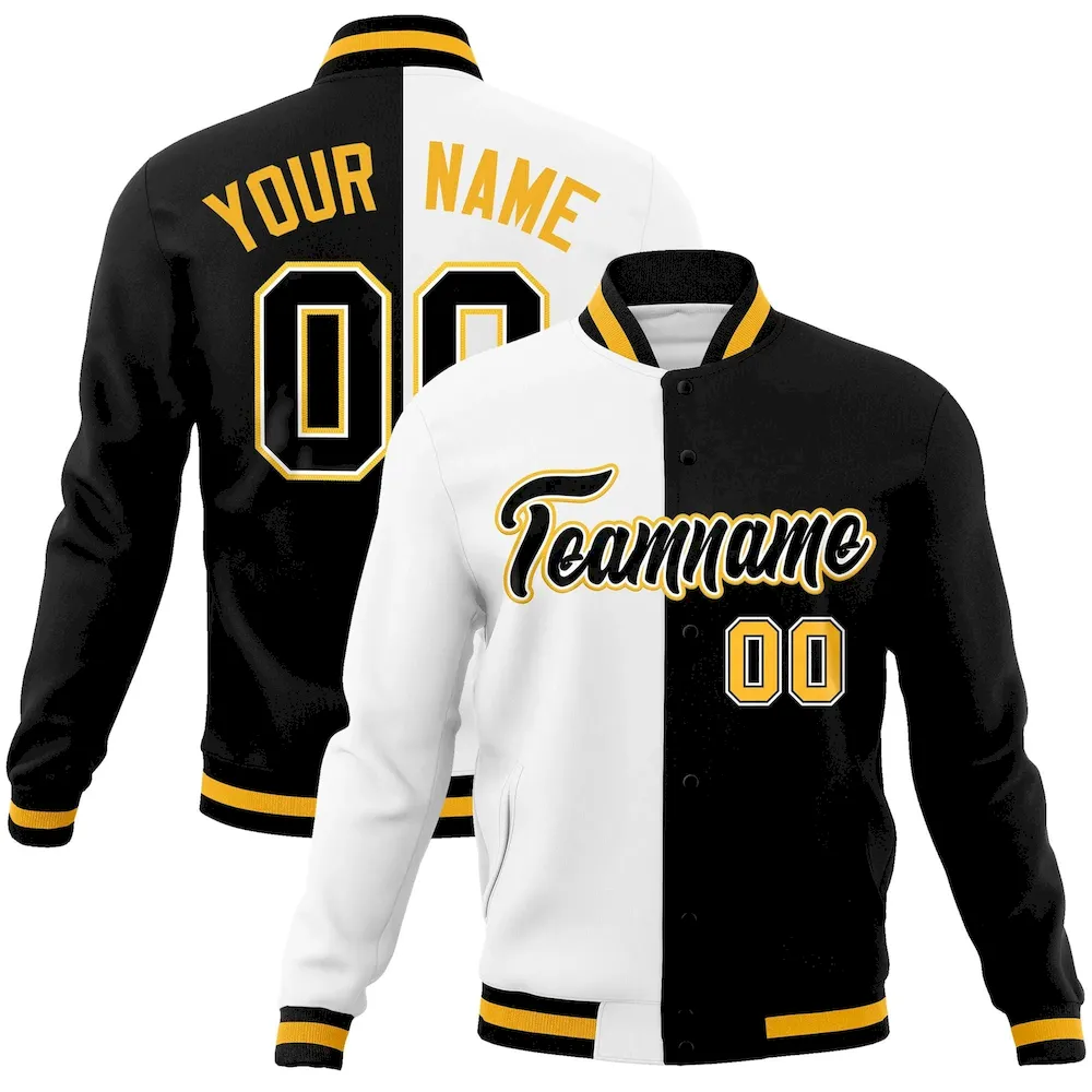 Custom White Green-White Raglan Sleeves Varsity Full-Snap Letterman Jacket