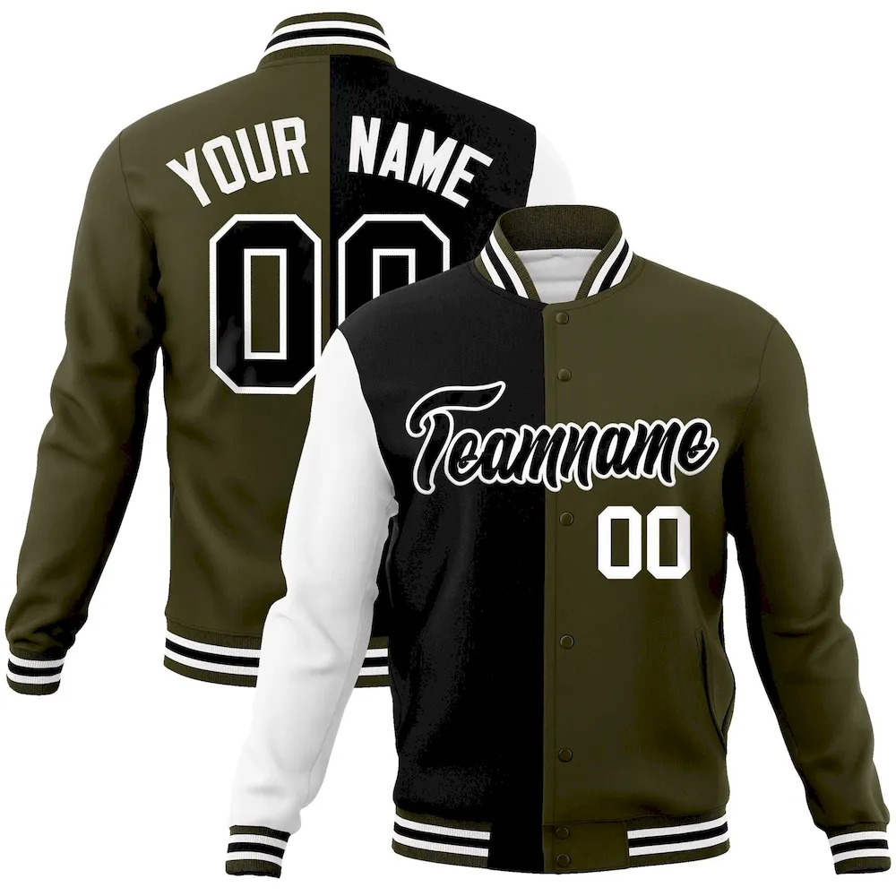 Custom Red White-Black Varsity Full-Zip Raglan Sleeves Letterman Baseball Jacket