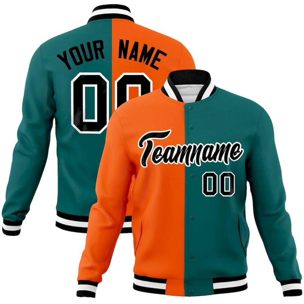 Custom Black Pink Raglan Sleeves Full-Snap Varsity Personalized Letterman Baseball Coats Jacket