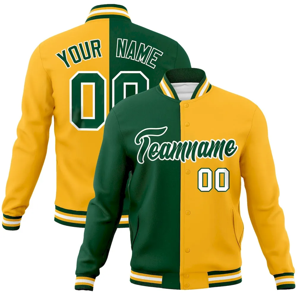 Custom White Royal-Red Letterman Solider Classic Style Varsity Full-Snap Jacket