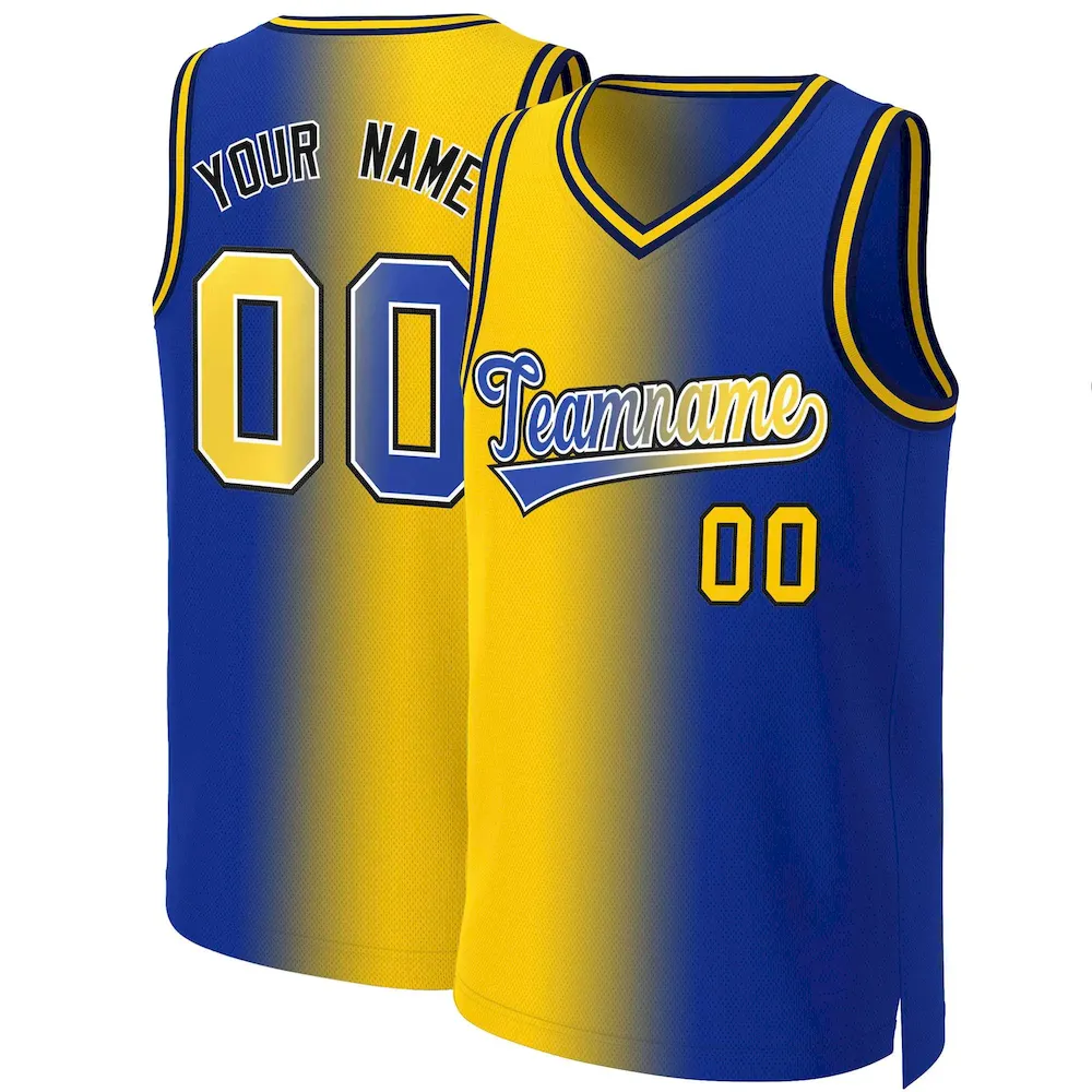 Custom Dark Gray Royal-White Classic Gradient Fashion Tops Basketball Jersey