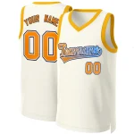 Custom Khaki Orange-White Classic Gradient Fashion Tops Basketball Jersey