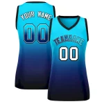 Custom Powder Blue Navy Gradient Fashion Tops Mesh Basketball Jersey For Women