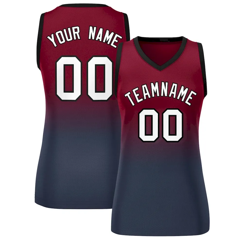 Custom Yellow Midnight Green Gradient Fashion Tops Mesh Basketball Jersey For Women