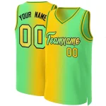 Custom Yellow Neon Green-Black Gradient Fashion Tops Basketball Jersey