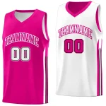 Custom Pink White Double Side Tops Training Fashion Basketball Jersey