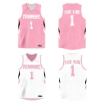 Custom Purple Yellow Reversible Double Side Tops Basketball Jersey