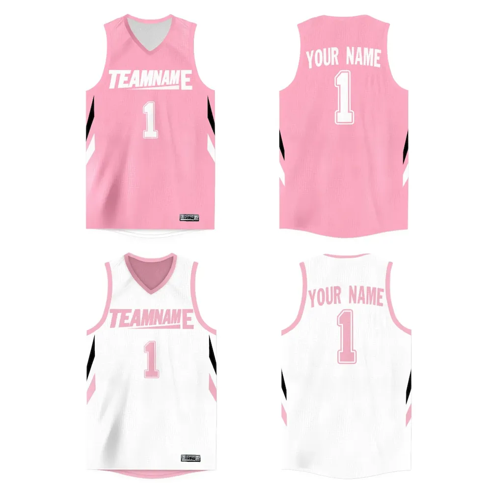 Custom Purple Yellow Reversible Double Side Tops Basketball Jersey