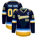 Custom Navy Royal-White Classic Style Hockey Jersey