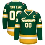 Custom Green Orange-White Classic Style Hockey Jersey