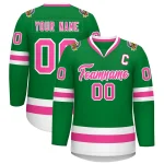 Custom Midnight Green White Olive-Gold Classic Style Hockey Jersey