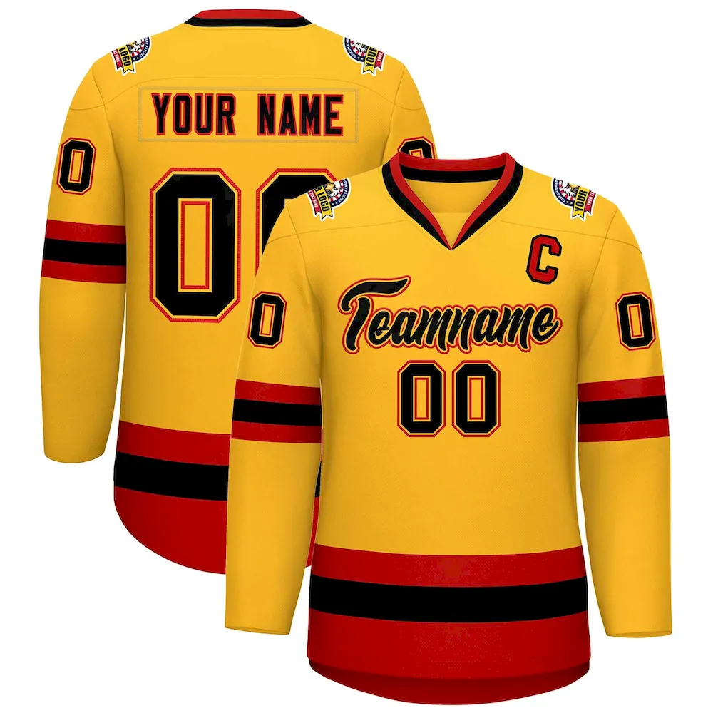 Custom Teal Green-White Personalized Raglan Sleeves V-Neck Hockey Jersey