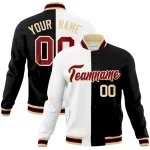 Custom Pink Pink-White Classic Style Varsity Full-Snap Letterman Jacket